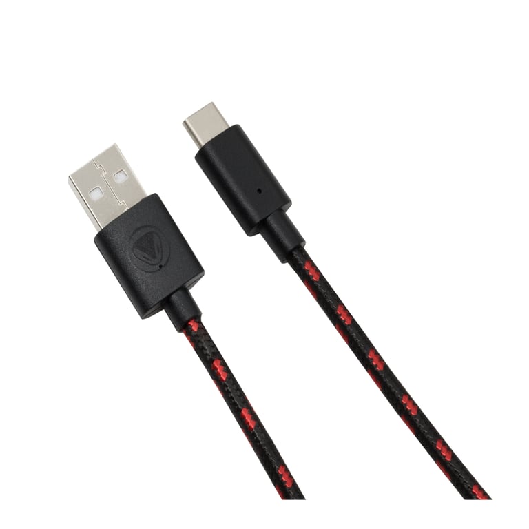 C&acirc;ble de charge pour manette Nintendo Switch 3 m&egrave;tres noir rouge