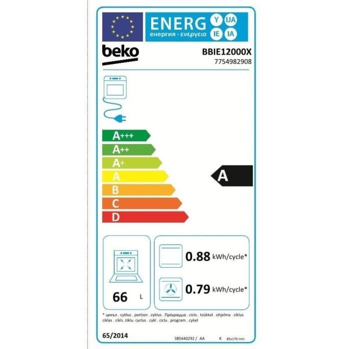 Four multifonction encastrable BEKO BBIE12000X Inox 594 x 567 x 595 cm - vue 8