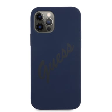 Custodia protettiva Guess hardcase Script Vintage per GUHCP12LLSVSBL iPhone 12 Pro Max 6,7' Blu