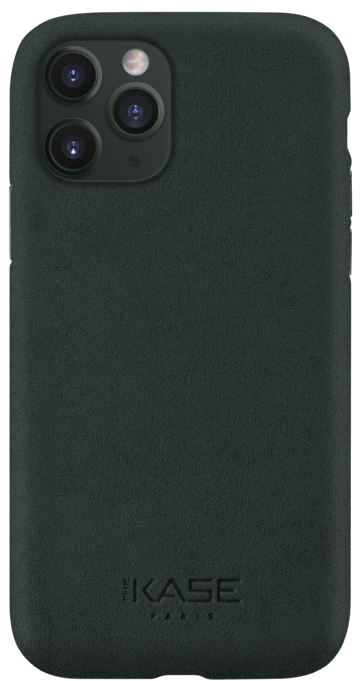 Coque en Suède Alcantara Deluxe pour Apple iPhone 11 Pro, Vert minuit