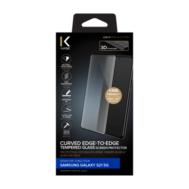 Protection d'écran en verre trempé Bord à  Bord Incurvé pour Samsung Galaxy S21 5G, Noir