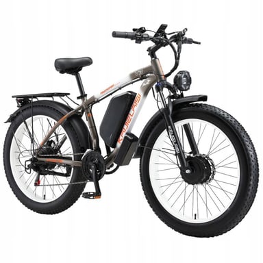 Vélo électrique KAIJIELAISI V3, moteur 2000W, batterie 48V 23Ah, vitesse maximale 55 km/h, autonomie 100 km, pneus 26*4,0 pouces, blanc café.