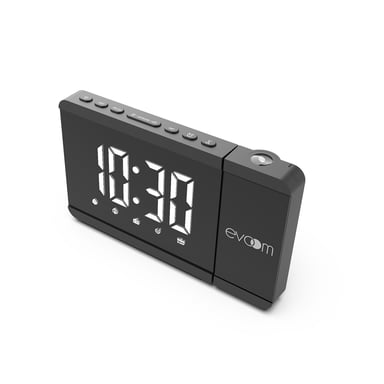 EV304571 Evoom - Réveil projection thermo+ USB  Noir