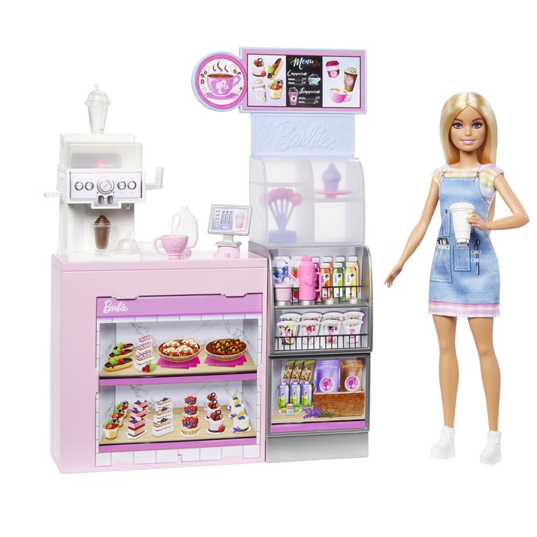 Poupée Barbie HXN94 – Coffret Pause Café avec Barista et 12 Accessoires - vue 2
