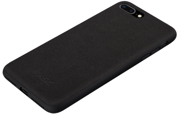Coque en Suède Alcantara pour Apple iPhone 7/8 Plus, Noir Minuit