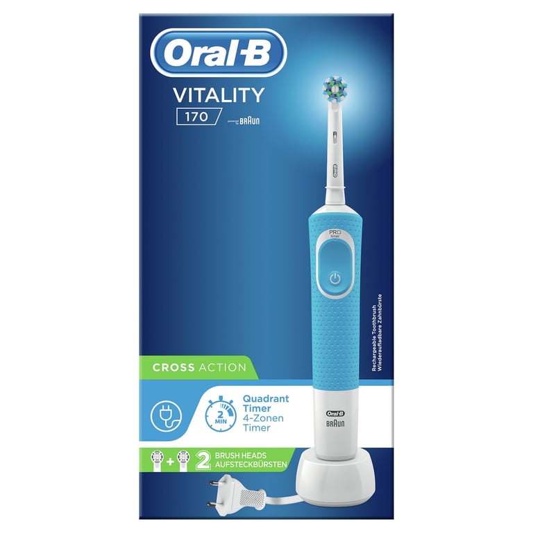 Oral-B Vitality 170 CrossAction Adulte Brosse à dents rotative oscillante Bleu, Blanc - Neuf
