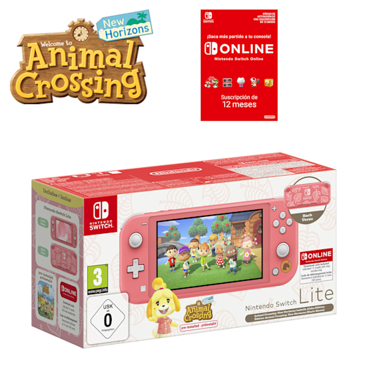 Pack console Nintendo Switch Lite Edition Animal Crossing Méli Mélo Hawai + d'abonnement Nintendo Switch Online - vue 8