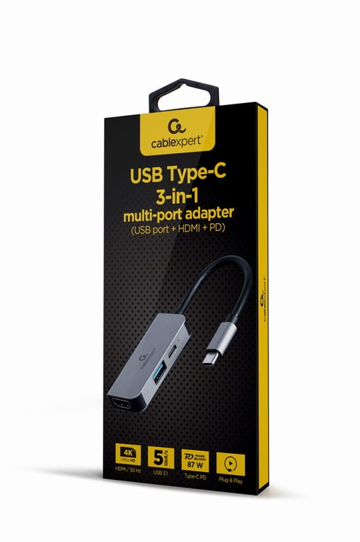 Gembird A CM COMBO3 02 station d'accueil Avec fil USB 3.2 Gen 1 3.1 Gen 1 Type C Neuf