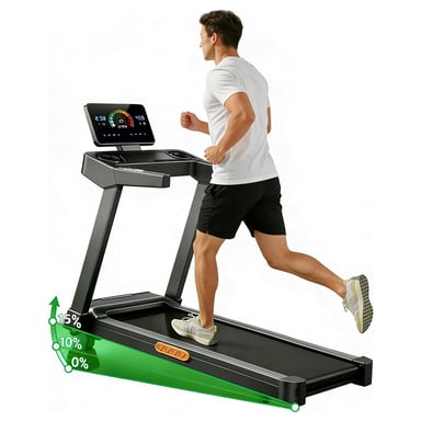 Cinta de Correr Plegable ROBORE L20, Inclinación Ajustable 15%, Motor Sin Escobillas Silencioso 3.5 HP, Velocidad 14 km/h, Carga Máxima 180 kg, Sensores de Pulso Cardíaco, Pantalla LED, Tapiz 40x107cm, Hogar y Oficina