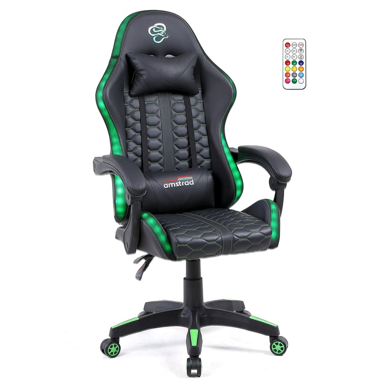 Fauteuil gaming AMSTRAD AMS LED VENOM Simili cuir et Éclairage LED 366 effets Télécommande - vue 2