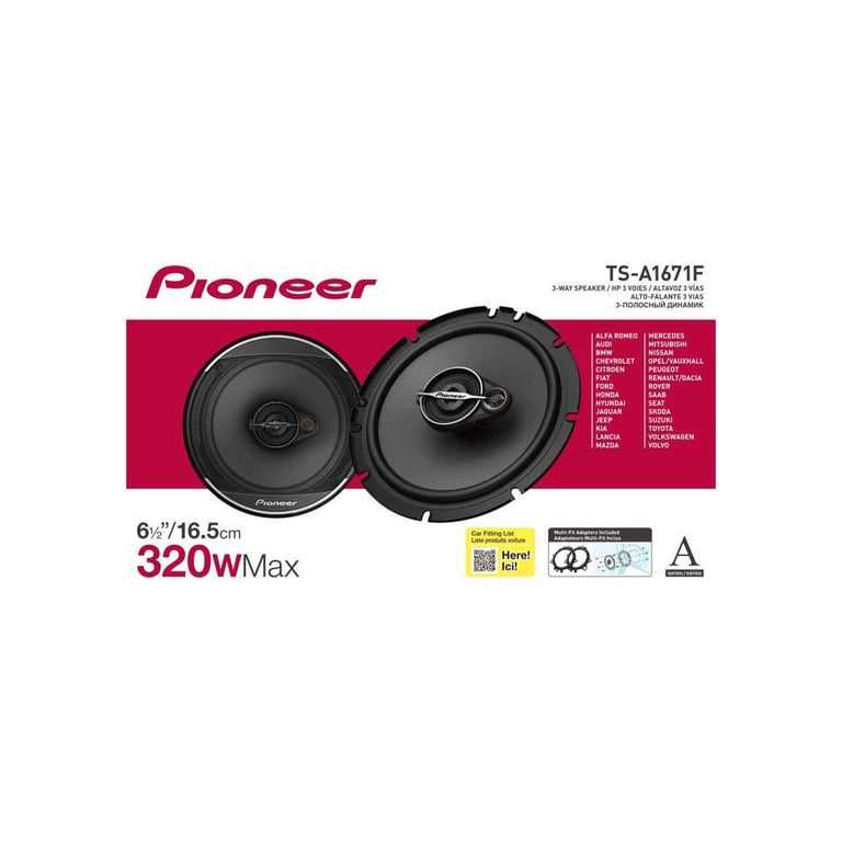 Kit Haut-Parleurs Coaxiaux Pioneer TS-A1671F – 3 Voies 320W Max - vue 2
