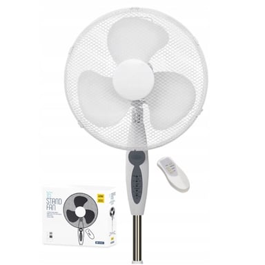 Platinet PRSF16W Ventilador de pie de gran potencia 40 W con mando a distancia Blanco