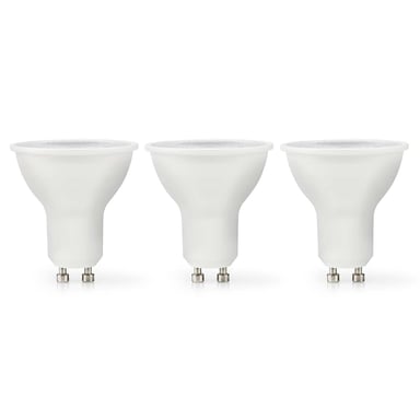 Nedis Pack de 3 Bombillas LED GU10 4,5W 345lm 2700K IPX2 en Plástico Blanco