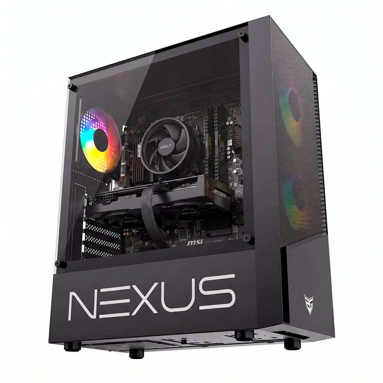 PC Racing PC de bureau Cosmo AMD Ryzen 5 5500 16GB 512GB SSD RTX 3050 Windows 11 WiFi Noir - vue 2