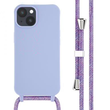 imoshion Coque en silicone avec cordon pour Apple iPhone 14 - Violet