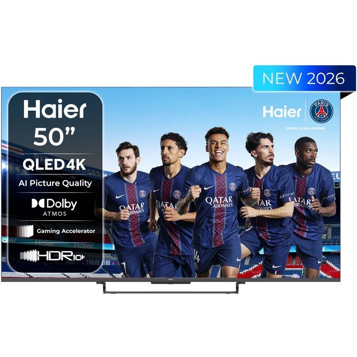 Haier H50S85GUX TV QLED 50 126 cm 4K UHD 3840 x 2160 HDR10+ Google TV 4xHDMI 2.1 WiFi - vue 3