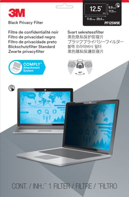 3M Filtre de confidentialité pour ordinateur portable à écran panoramique edge-to-edge 12,5''