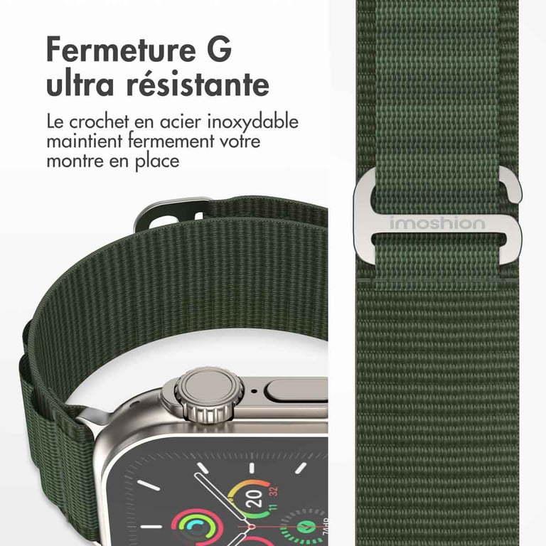 imoshion Bracelet en nylon Alpine pour Apple Watch Series 1 á 10 / SE / Ultra 2 44454649 mm Neuf - vue 5
