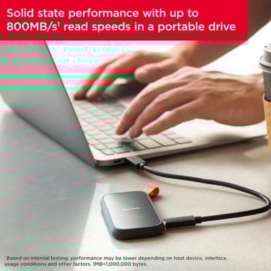 SanDisk SDSSDE30-1T00-G26 lecteur à circuits intégrés externe 1 To USB Type-C 3.2 Gen 2 (3.1 Gen 2) Noir