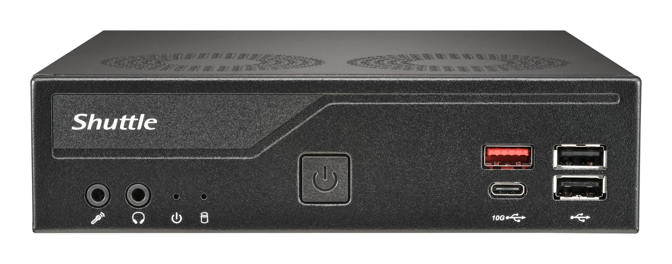 Shuttle Slim PC DH810 S1851 1x HDMI 2.1 1x DP 1x USB C DP 1x 2.5 2x .2 2x LAN Intel 1G + 2.5G 2x COM fonctionnement permanent 247 attaches VESA Neuf