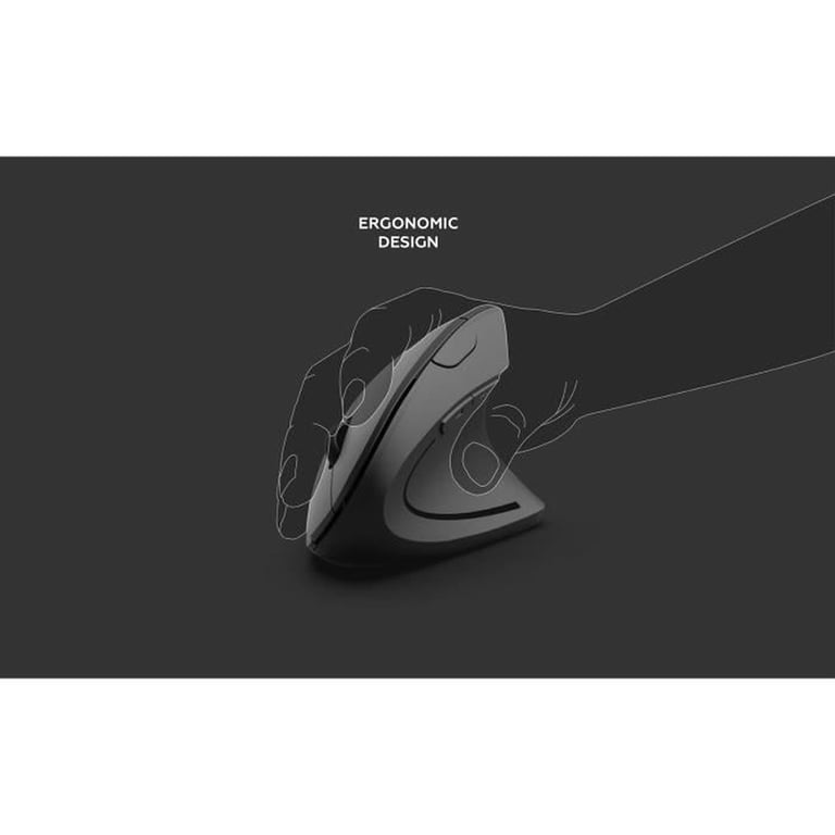 Souris ergonomique verticale sans fil MOBILITY Lab 2.4GHz optique 1600 DPI 6 boutons Nano USB Noir (droitiers) - Neuf