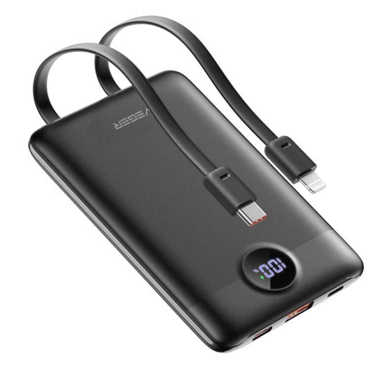 Chargeur Externe 10000mAh USB Câbles USB C et Lightning Neuf
