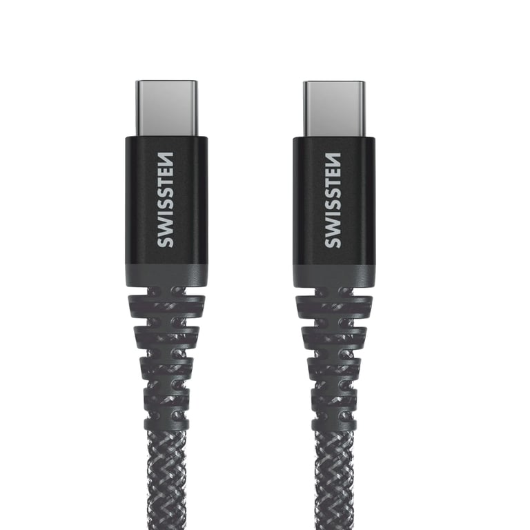 Câble USB C Fibre Aramide 1.5m Charge Rapide Prise USB Swissten Neuf