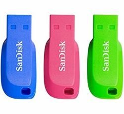 SanDisk Cruzer Blade 16GB lecteur USB flash 16 Go USB Type-A 2.0 Bleu, Vert, Rose - Neuf