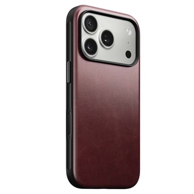 Coque pour iPhone 17 Pro MagSafe en Cuir Horween Antichocs Bordeaux