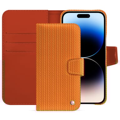 Housse cuir Apple iPhone 15 Pro Max -  - Orange - Cuir Abaca