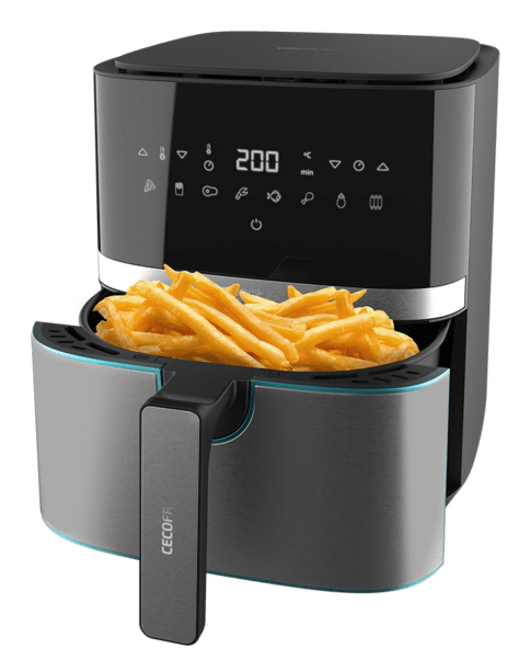 Cecotec 03318 friteuse Unique 5,5 L Autonome 1700 W Friteuse d'air chaud Noir, Acier inoxydable - Neuf