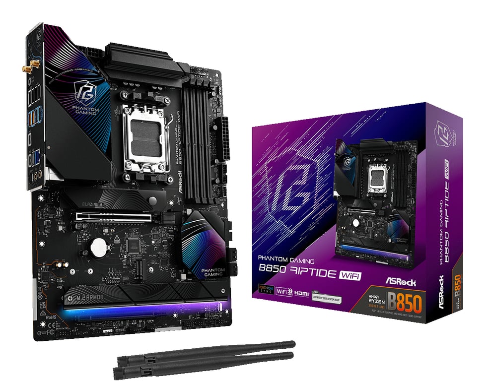 Asrock Phantom Gaming B850 Riptide WiFi AMD B850 Emplacement AM5 ATX Neuf