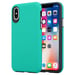 Coque pour Apple iPhone X / XS en TURQUOISE LIS Outdoor Housse de protection Étui hybride avec surface antidérapante extra grip au design triangle en silicone et plastique