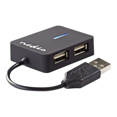Nedis UHUBU2410BK Hub 4 x USB 2.0 Ordenador de sobremesa