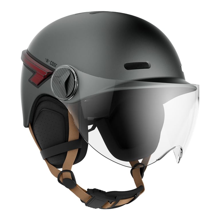 Casque vélo Casr LED avec Visière pour Vélo & Trottinette Glow Anthracite Mat Taille L - Neuf