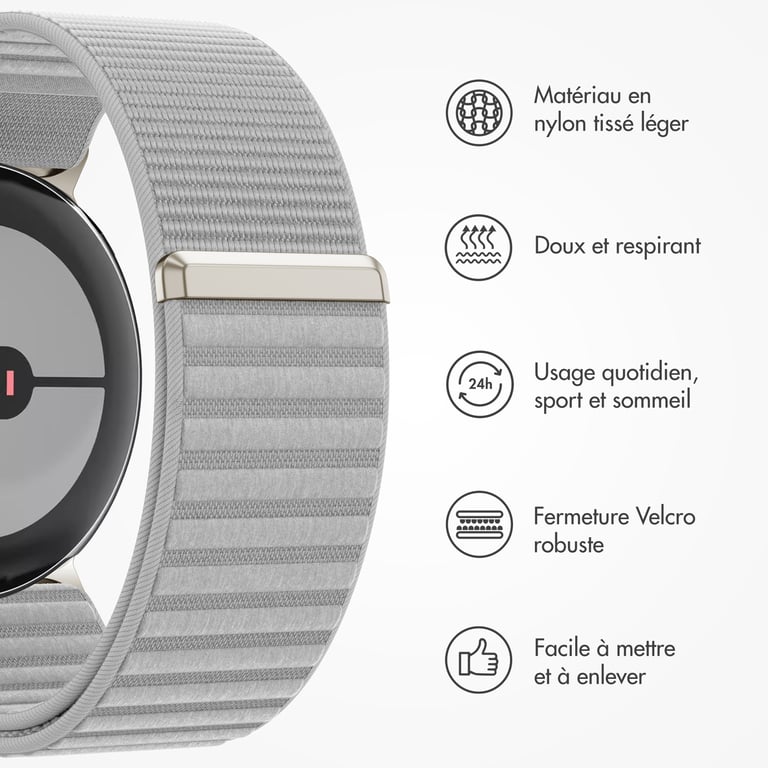 Bracelet Google Pixel Watch 3 / 4 45mm Nylon - vue 9