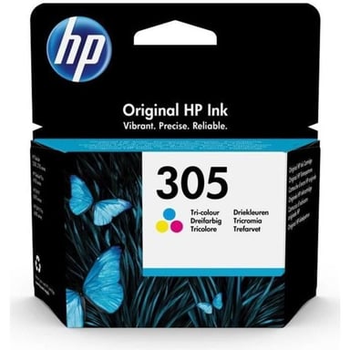 Cartouche d'encre HP 305 authentique tricolore (3YM60AE) pour HP DeskJet 2300/2710/2720/Plus4100, HP - Neuf