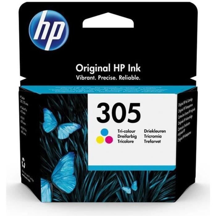 Cartouche d'encre HP 305 authentique tricolore (3YM60AE) pour HP DeskJet 2300/2710/2720/Plus4100, HP - Neuf