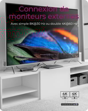 ICY BOX IB-DK8801-TB4 Avec fil Thunderbolt 4 Anthracite, Noir