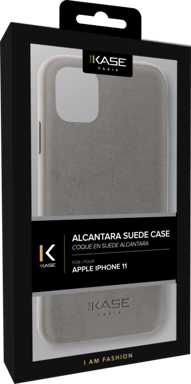 Cover in Alcantara Suede per Apple iPhone 11, grigio tortora