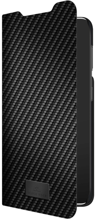 Etui Portefeuille Material Flex Carbon pour Samsung Galaxy S22 5G, Noir