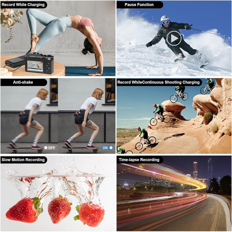 Appareil photo à double objectif numérique 4K 48MP avec zoom 18X et carte Neuf - vue 2