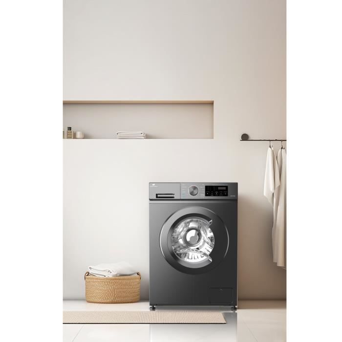 Lave linge hublot CONTINENTAL EDISON CELL712IS3 7 kg Induction 60 cm 1200 trsmin - vue 4