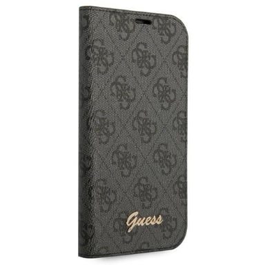 Guess Funda Folio para iPhone 14 Pro Printed 4G Trendy Negro