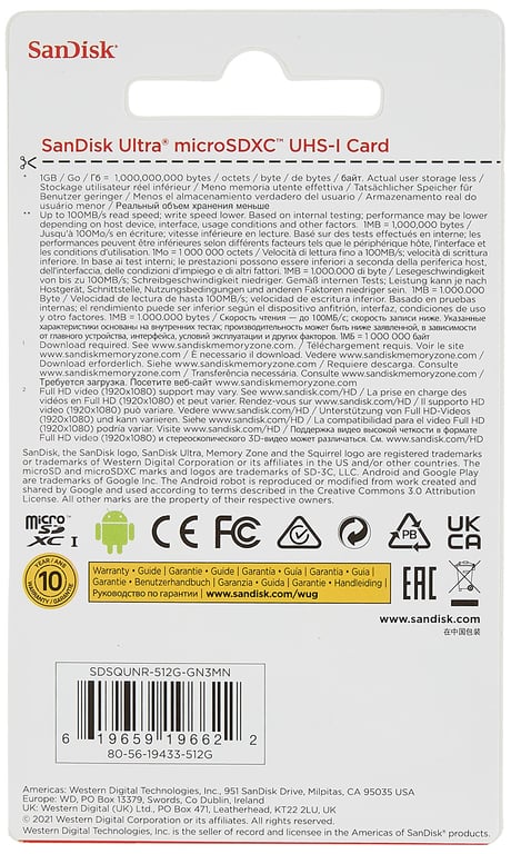 Carte microSD SanDisk Ultra SDSQUNR GN3MN UHS I 100 Mo/ - vue 5