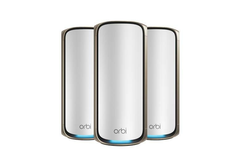 NETGEAR Orbi 970 Series Quad-Band WiFi 7, 3-Pack Quad-band (2.4 GHz / 5 GHz-1 / 5 GHz-2 / 6 GHz) Wi-Fi 6 (802.11ax) Gris Interne - Neuf