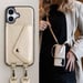 Selencia Coque de télephone Sera avec cordon et porte-cartes enveloppe pour Apple iPhone 17 - Champagne