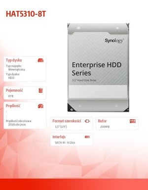 Synology HAT5310-8T disco duro interno 8 TB 7200 RPM 3.5'' Serial ATA III
