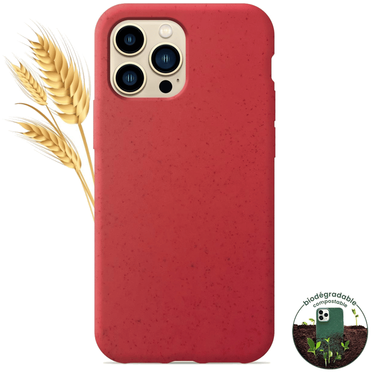 Coque silicone unie compatible Biodégradable Rouge Apple iPhone 13 Pro Max