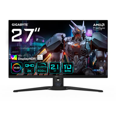 Monitor Gaming GIGABYTE AORUS FO27Q5P 27'' OLED QHD 500Hz 0,03ms KVM FreeSync Premium Pro G-SYNC HDR True Black